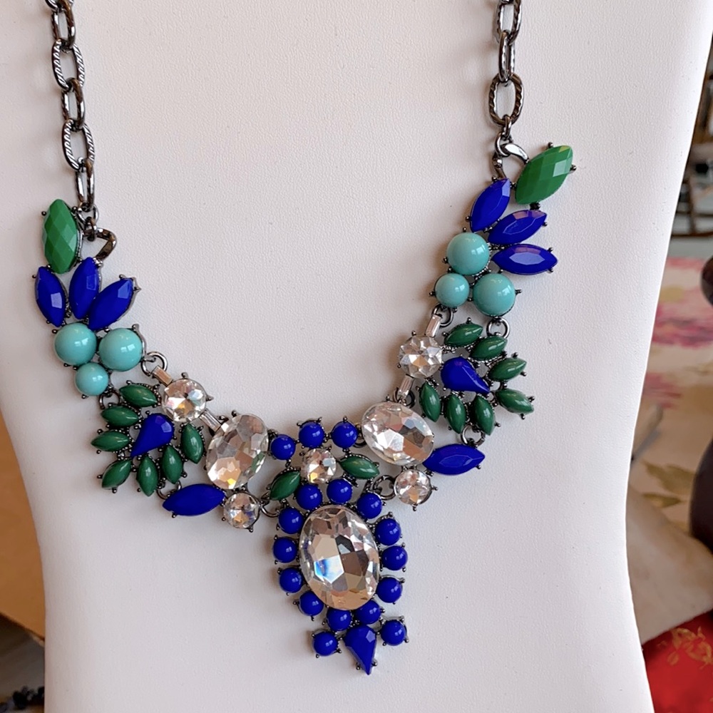 Amrita Singh Blue Rhinestone Statement Necklace